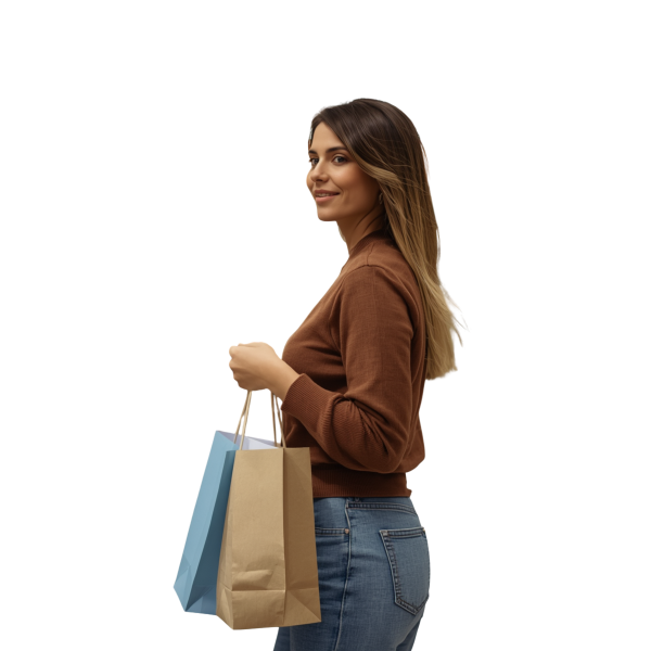 Woman Holding Shopping Bags